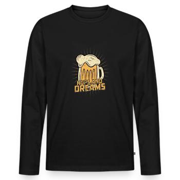 Hops And Dreams Craft Beer Brewer Homebrew - Men's Premium Organic Long Sleeve Shirt - black - Front - Nico (187cm)