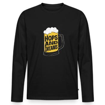 Hops And Dreams Homebrew Brewer Craft Beer - Men's Premium Organic Long Sleeve Shirt - black - Front - Nico (187cm)