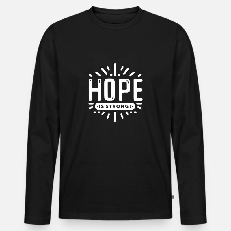 Die Hoffnung ist groß - Männer Premium Bio Langarmshirt - Schwarz