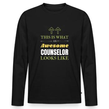 This is What an Awesome Counselor Looks Like - T-shirt manches longues Premium bio Homme - noir - Devant - Nico (187cm)