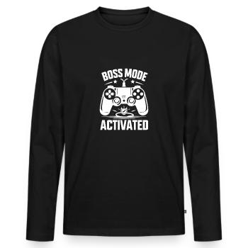 Bos Mode Activated - Men's Premium Organic Long Sleeve Shirt - black - Front - Nico (187cm)