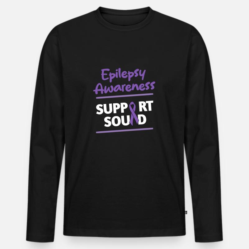 Epilepsie - Männer Premium Bio Langarmshirt - Schwarz