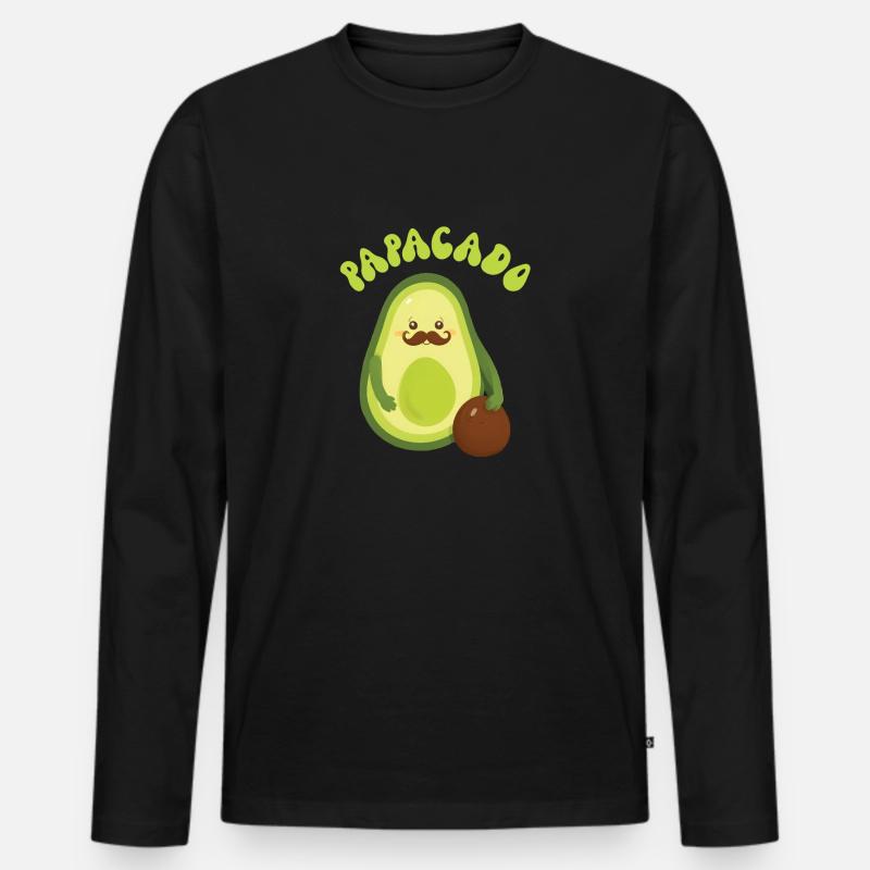 Papacado - Männer Premium Bio Langarmshirt - Schwarz