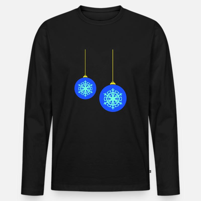 weihnachtskugeln - Männer Premium Bio Langarmshirt - Schwarz
