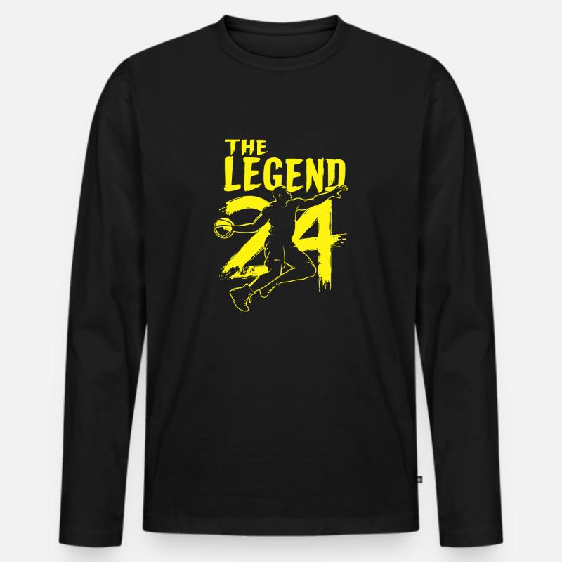 DIE LEGENDE 24 - Männer Premium Bio Langarmshirt - Schwarz