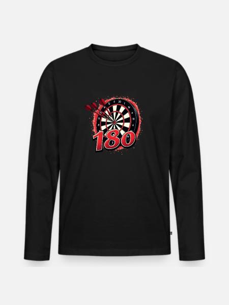 Dart Dartpfeil Darts 180 Dartboard Triple - Men's Premium Organic Long Sleeve Shirt - black