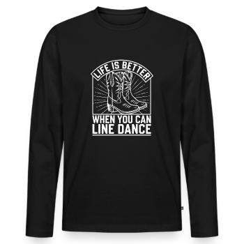 L’amour western sur la piste de danse - T-shirt manches longues Premium bio Homme - noir - Devant - Nico (187cm)