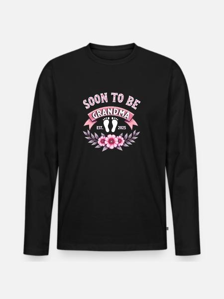 Bientôt grand-mère, 2025 - T-shirt manches longues Premium bio Homme - noir
