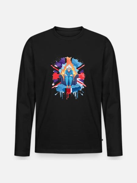 Freezing British Pensioner - Men's Premium Organic Long Sleeve Shirt - black