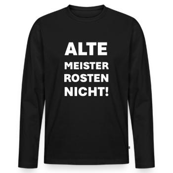 Old masters don't rust - Men's Premium Organic Long Sleeve Shirt - black - Front - Nico (187cm)