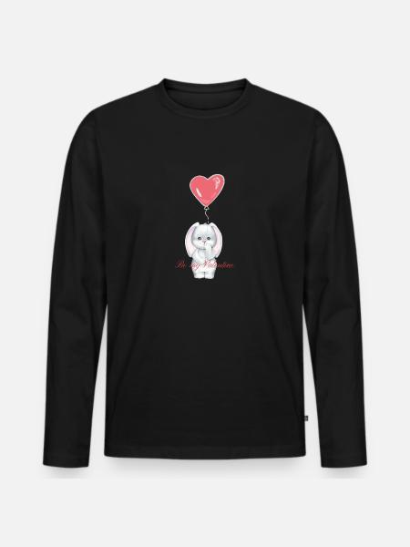 be my valentine - Men's Premium Organic Long Sleeve Shirt - black