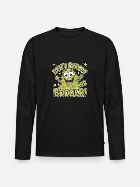 BOOGER - Men's Premium Organic Long Sleeve Shirt - black