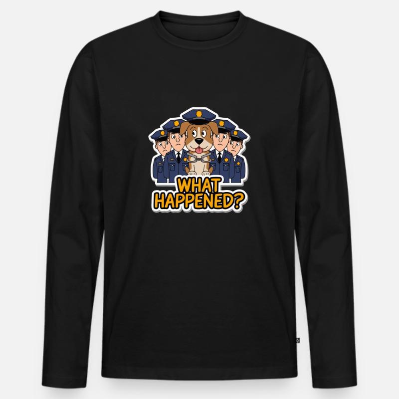 HUNDE UMGEBEN - Männer Premium Bio Langarmshirt - Schwarz