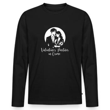 Valentines Partner in crime - Männer Premium Bio Langarmshirt - Schwarz - Vorne - Nico (187cm)