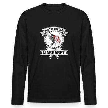 Je m’en fiche Margaret Eagle Gift - T-shirt manches longues Premium bio Homme - noir - Devant - Nico (187cm)