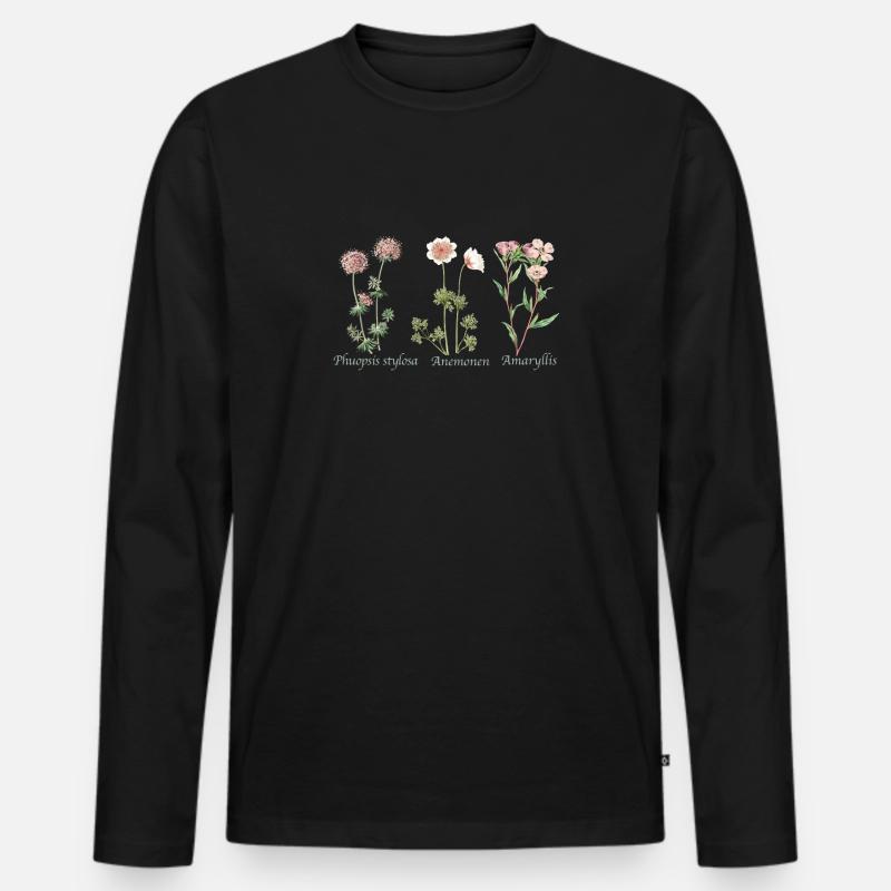 Botanische Illustration Botanical Illustration - Männer Premium Bio Langarmshirt - Schwarz