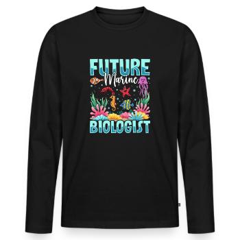 Future Marine Biologist – Ocean Lover - Men's Premium Organic Long Sleeve Shirt - black - Front - Nico (187cm)