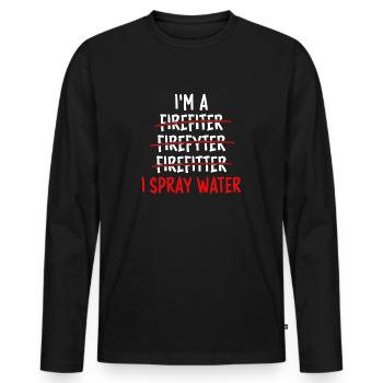 Design de brigade de pompiers amusant pour les pompiers - T-shirt manches longues Premium bio Homme - noir - Devant - Nico (187cm)
