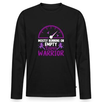 Lupus Warrior Running on Empty - Men's Premium Organic Long Sleeve Shirt - black - Front - Nico (187cm)