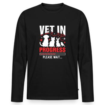 Tierarzt in Ausbildung Lustig - Männer Premium Bio Langarmshirt - Schwarz - Vorne - Nico (187cm)