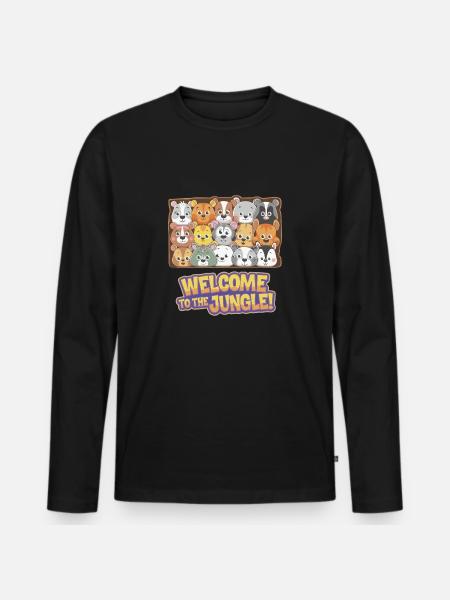 MOUNTED ANIMAL HEADS - Men's Premium Organic Long Sleeve Shirt - black