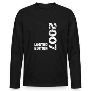 18th Birthday Boy Girl 18 years old born in 2007 - Men's Premium Organic Long Sleeve Shirt - black - Front - Nico (187cm)