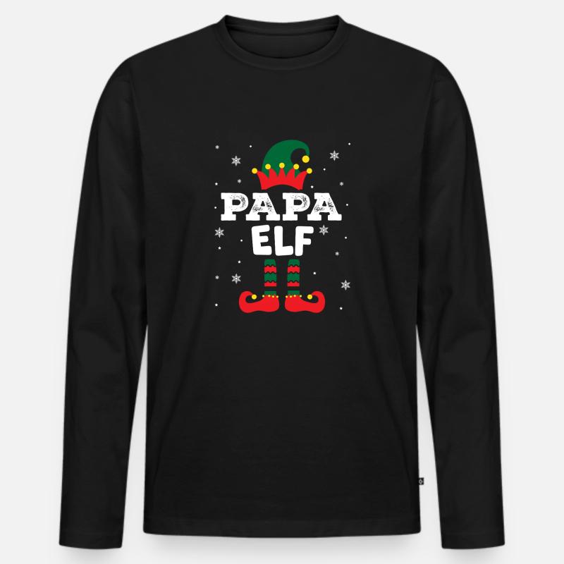 elf haha Zeichenfläche 1 - Männer Premium Bio Langarmshirt - Schwarz