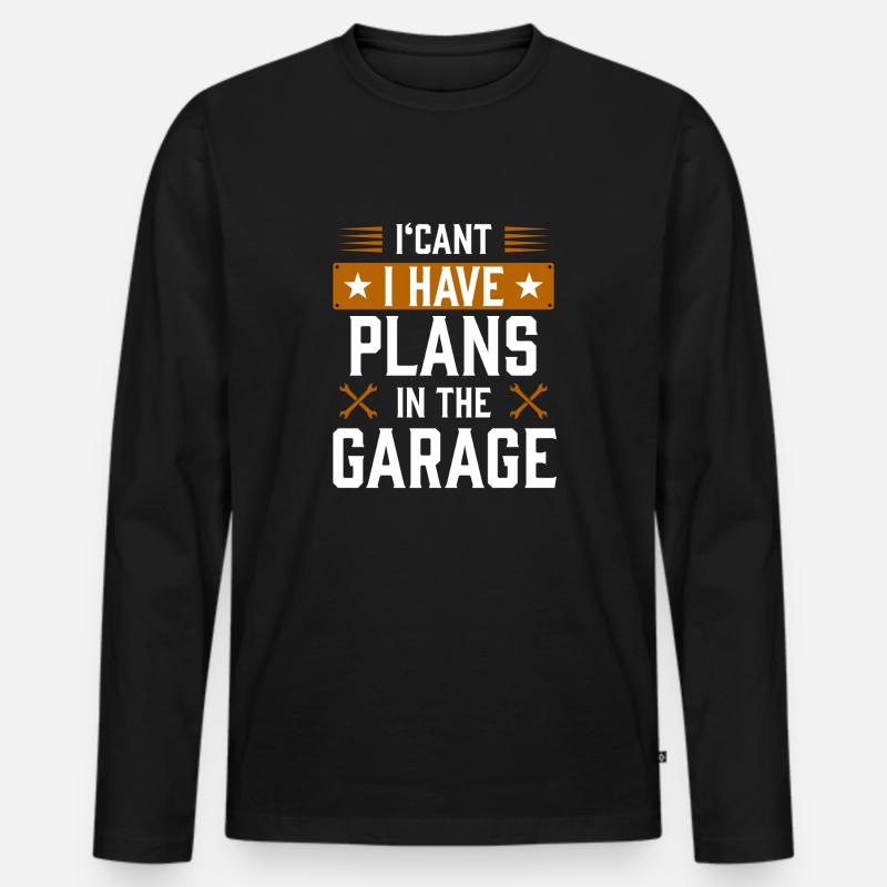 garage1 Zeichenfläche 1 - Männer Premium Bio Langarmshirt - Schwarz