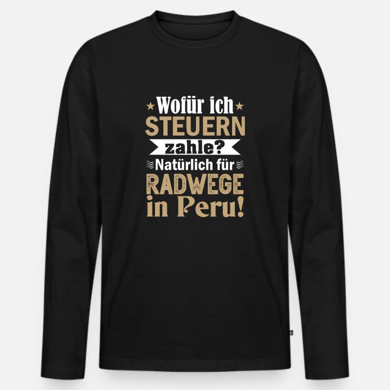 Radwege Peru1 Zeichenfläche 1 - Männer Premium Bio Langarmshirt - Schwarz