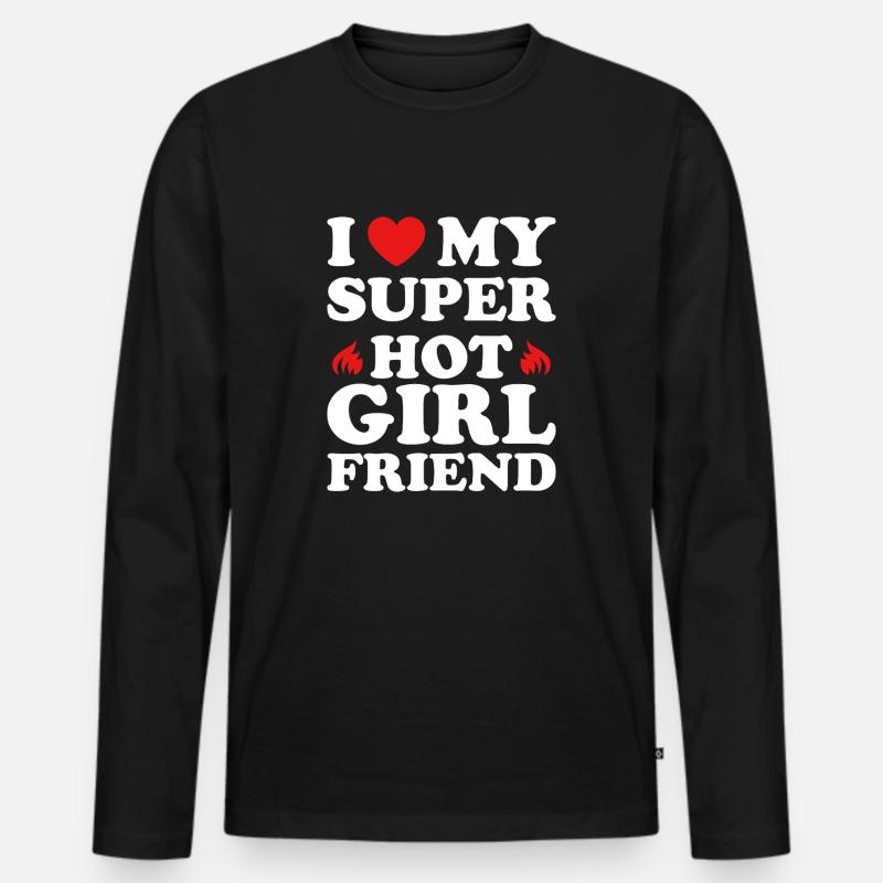 girlfriend1 Zeichenfläche 1 - Männer Premium Bio Langarmshirt - Schwarz