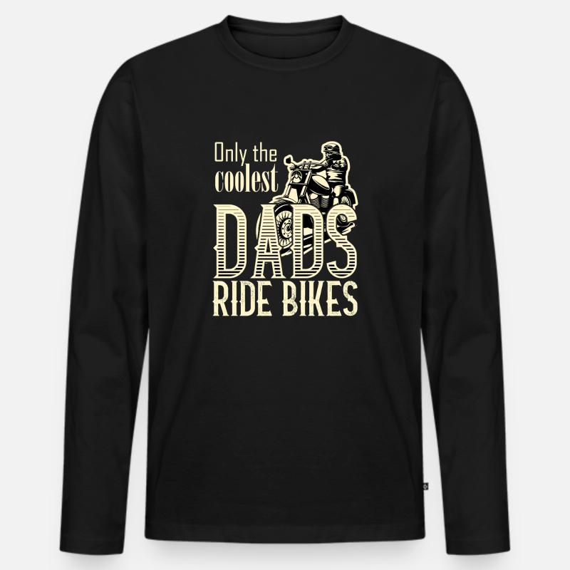 coolest dads ride bikes - Männer Premium Bio Langarmshirt - Schwarz