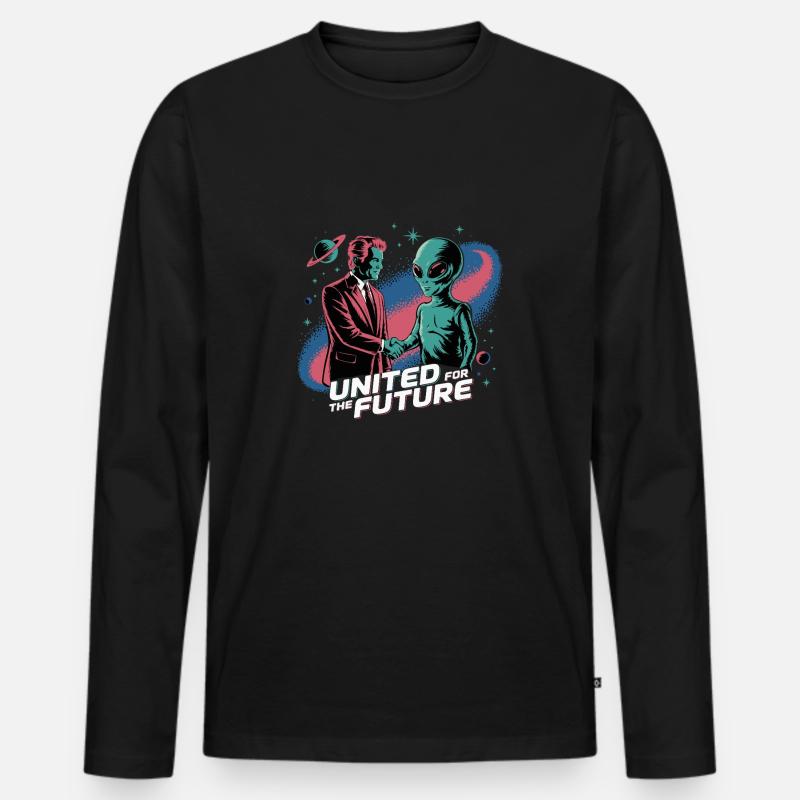 SHAKE HANDS FOR FUTURE - Männer Premium Bio Langarmshirt - Schwarz