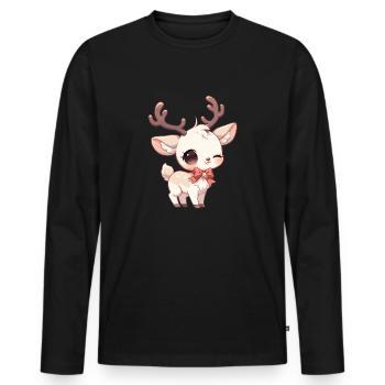 Reindeer Reindeer - Men's Premium Organic Long Sleeve Shirt - black - Front - Nico (187cm)