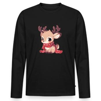 Reindeer Reindeer - Men's Premium Organic Long Sleeve Shirt - black - Front - Nico (187cm)