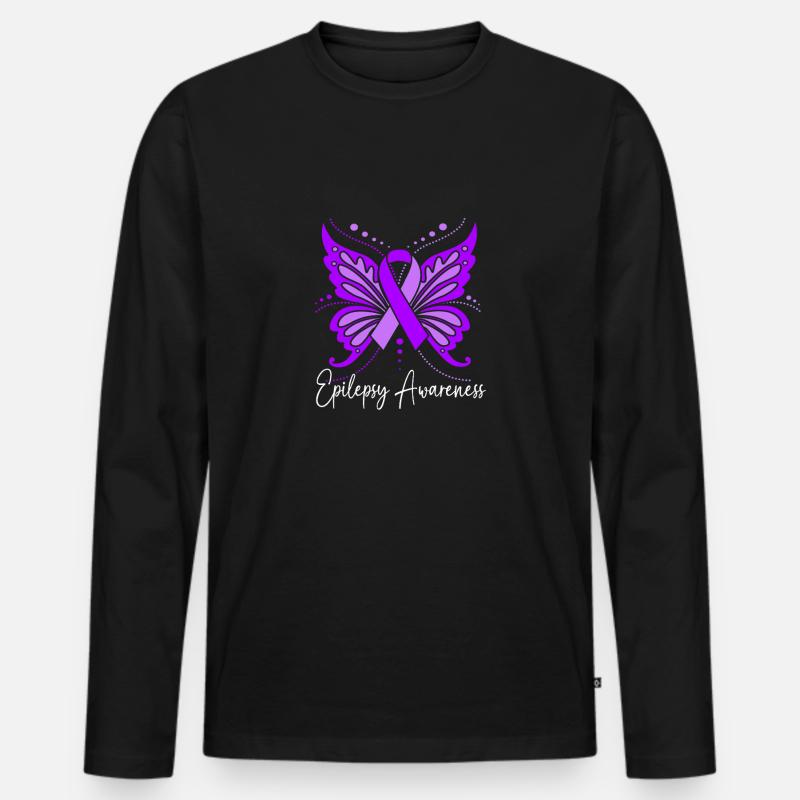 Epilepsie - Männer Premium Bio Langarmshirt - Schwarz