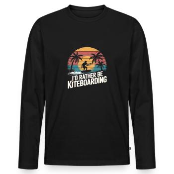 I'd rather kiteboard on the beach with - Men's Premium Organic Long Sleeve Shirt - black - Front - Nico (187cm)