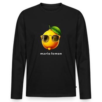 LEMON mario lemon - Men's Premium Organic Long Sleeve Shirt - black - Front - Nico (187cm)