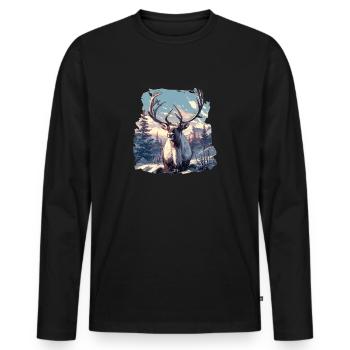 Reindeer Reindeer - Men's Premium Organic Long Sleeve Shirt - black - Front - Nico (187cm)