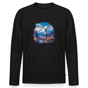 Reindeer Reindeer - Men's Premium Organic Long Sleeve Shirt - black - Front - Nico (187cm)