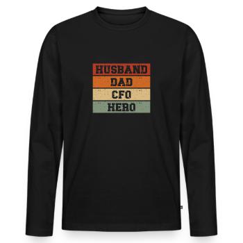 CFO Steuerberater Buchhalter Steueranalyst - Männer Premium Bio Langarmshirt - Schwarz - Vorne - Nico (187cm)