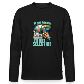 Statisticien Je ne suis pas au hasard Je suis mathématicien - T-shirt manches longues Premium bio Homme - noir - Devant - Nico (187cm)