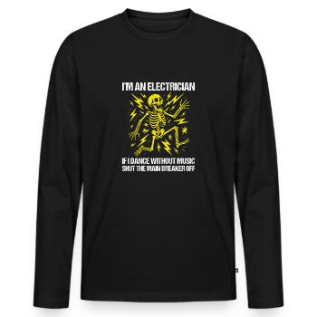 Je suis électricien Elektriker - T-shirt manches longues Premium bio Homme - noir - Devant - Nico (187cm)