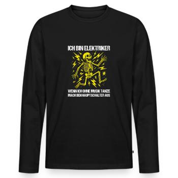 Je suis électricien - T-shirt manches longues Premium bio Homme - noir - Devant - Nico (187cm)