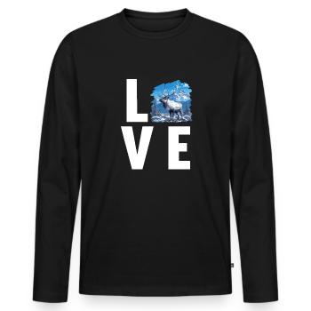 Reindeer Reindeer - Men's Premium Organic Long Sleeve Shirt - black - Front - Nico (187cm)