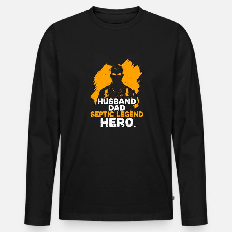 Klärgruben Techniker Abwassertechniker Vater - Männer Premium Bio Langarmshirt - Schwarz