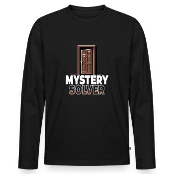Résolveur de mystères de salle d’évasion - T-shirt manches longues Premium bio Homme - noir - Devant - Nico (187cm)