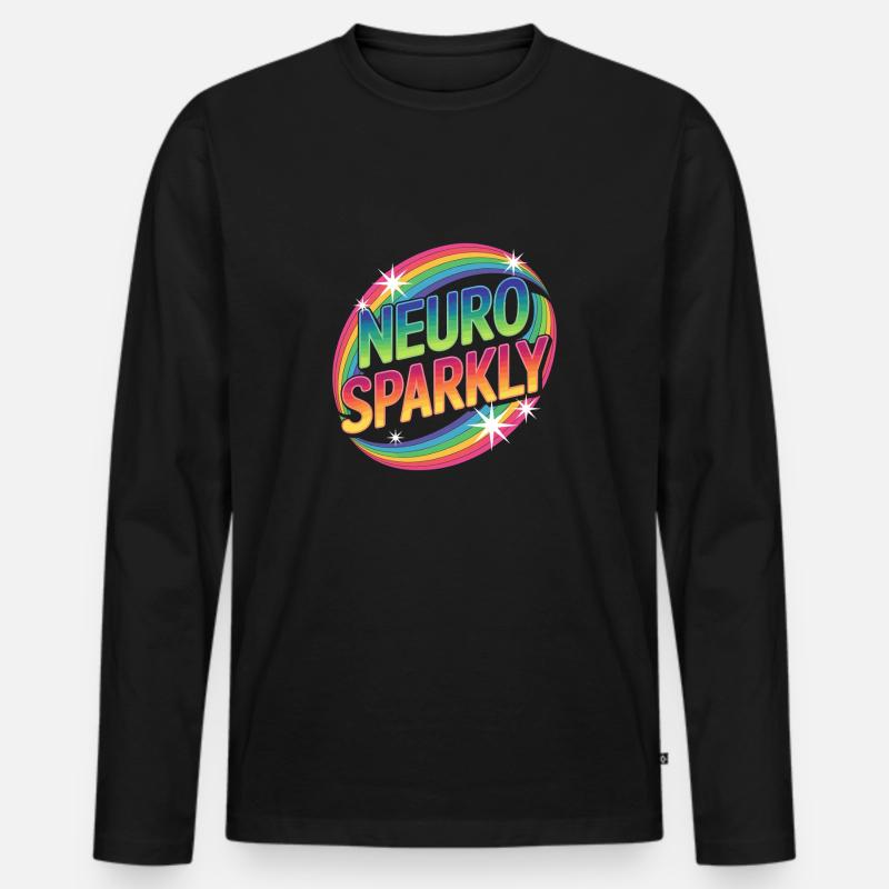 Neuro Sparkly - Männer Premium Bio Langarmshirt - Schwarz
