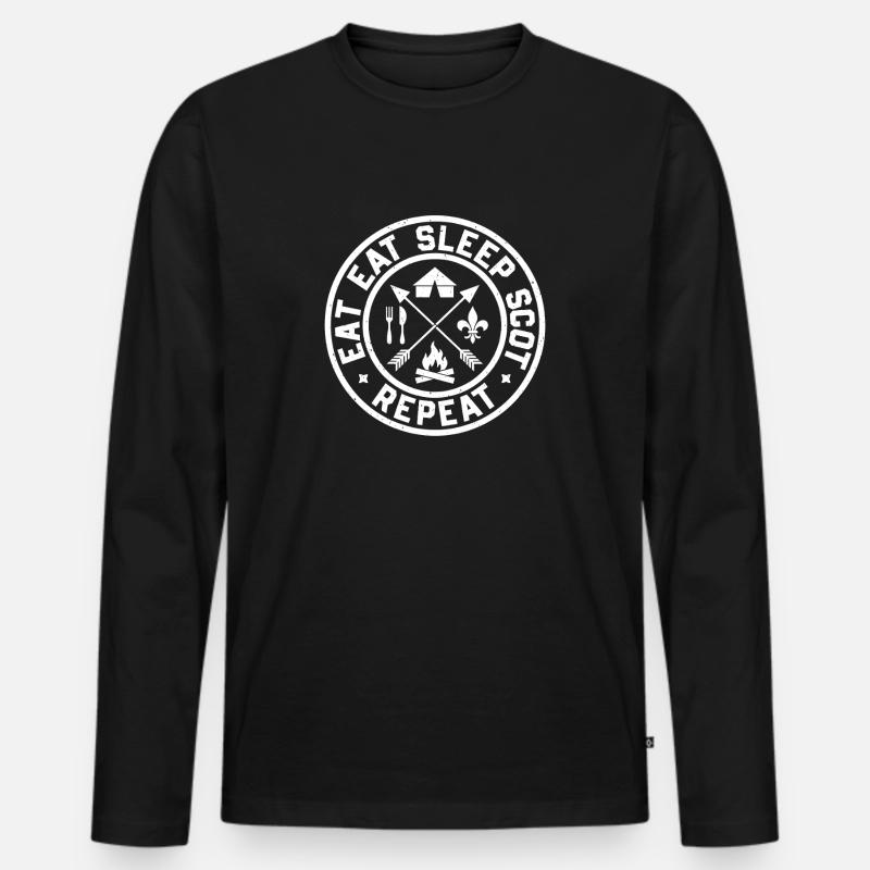 Pfadfinderführer Pfadfinder Camping - Männer Premium Bio Langarmshirt - Schwarz