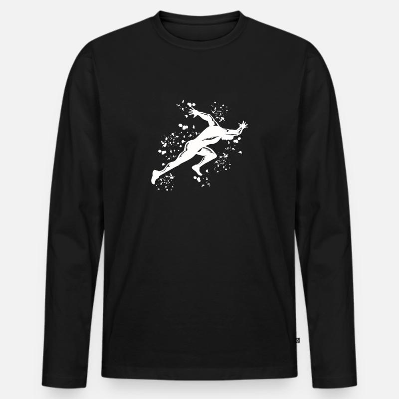 Sprinter Colorsplash Sprintender Sprint - Männer Premium Bio Langarmshirt - Schwarz