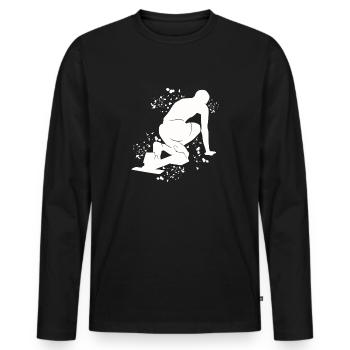 Sprinter Colorsplash Sprintender Sprint - Männer Premium Bio Langarmshirt - Schwarz - Vorne - Nico (187cm)